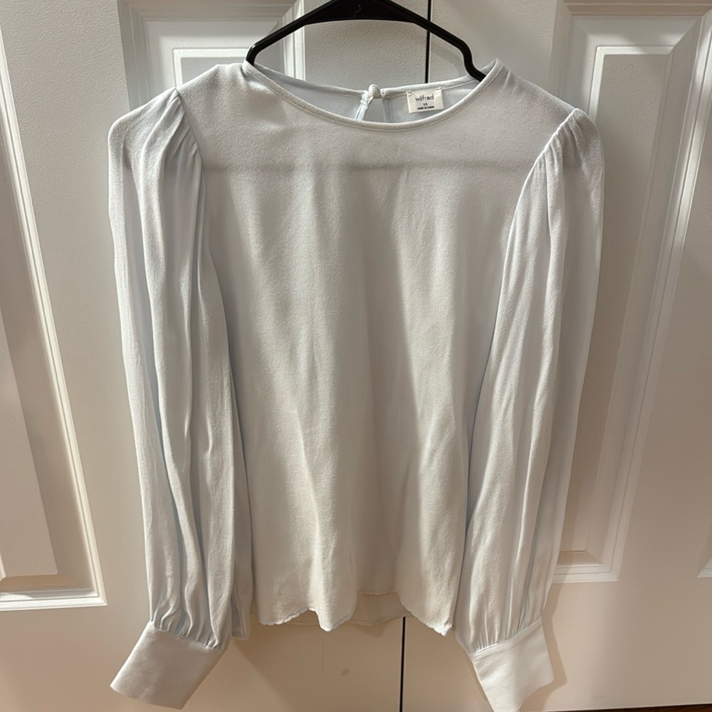 Wilfred Aritzia Pale Blue Clarissa Blouse XS